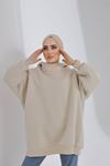 TAŞLI ŞIK SWEAT KREM
